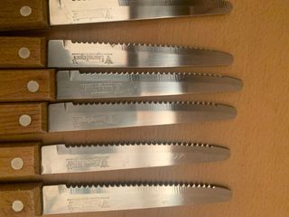 Set 6 Coltelli Tavola Manico Legno
