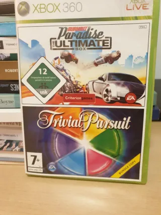 Xbox 360 Burnout Paradise y Trivial Pursuit