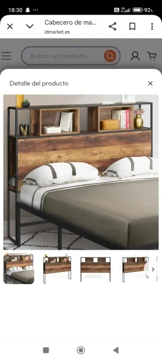 Cabecero industrial madera oscura 145cm nuevo