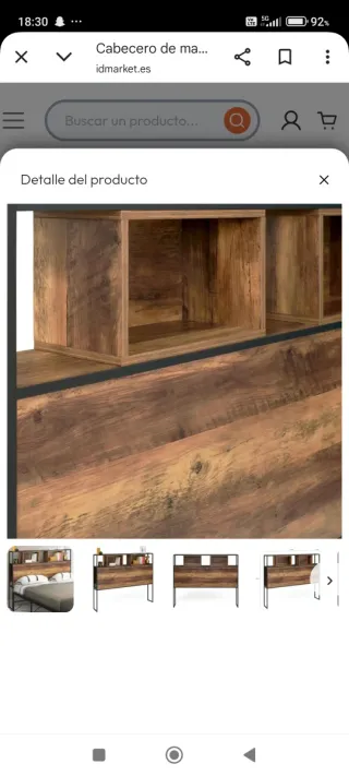 Cabecero industrial madera oscura 145cm nuevo