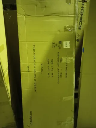 Cabecero industrial madera oscura 145cm nuevo