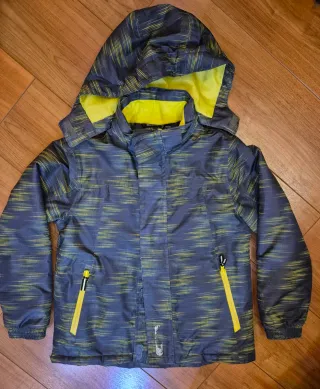 Chaqueta esquí niño gris y amarillo