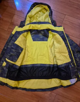 Chaqueta esquí niño gris y amarillo