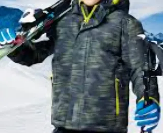 Chaqueta esquí niño gris y amarillo