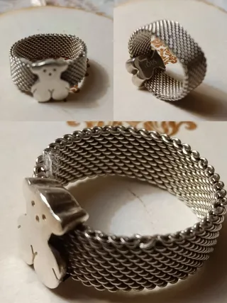 Anillo Tous Oso Plata Malla.