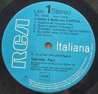 Gabriella Ferri  L ́amore e ́ facile LP 1972