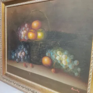 Antico quadro natura morta frutta