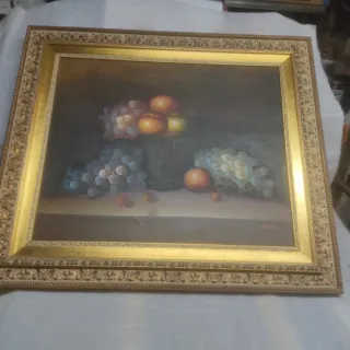 Antico quadro natura morta frutta