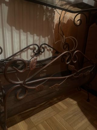 Mesita Hierro Forjado y cristal