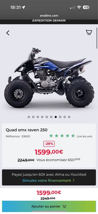 Quad smx raven 250