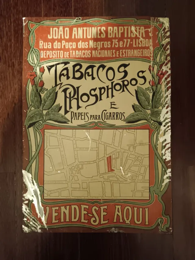 Placa Publicitária anos 20 Tabacos Lisboa