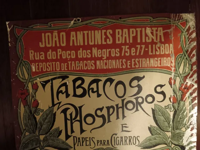Placa Publicitária anos 20 Tabacos Lisboa
