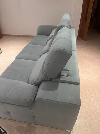 Sofá modular azul 3 piezas antimanchas