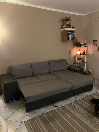 Divano 3 posti tessuto grigio