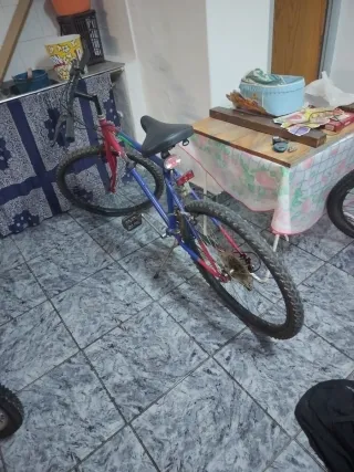 Bicicleta Mountain Bike Azul y Roja