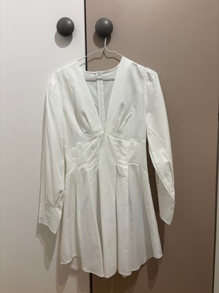 Vestido blanco mujer manga larga