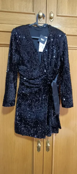 Vestido fiesta lentejuelas negro nuevo