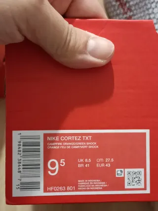 T43 Nike Cortez Naranja y Verde