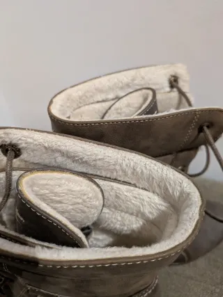 Botines de tacón mujer marrones y grises