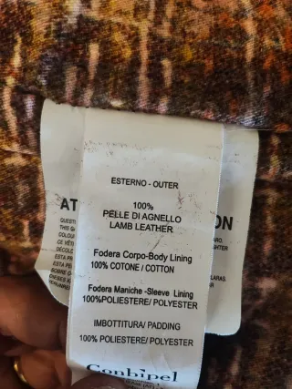 Giubbotto in pelle marrone taglia 46