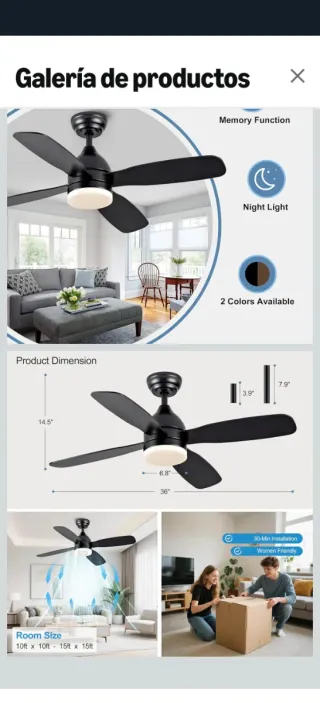 Ventilador de Techo JAYNLT 36 Negro/Marrón