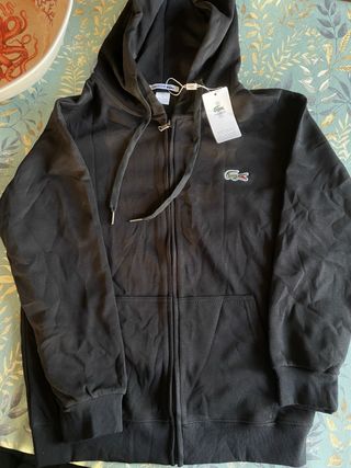 Sudadera Lacoste Negra Cremallera Talla M