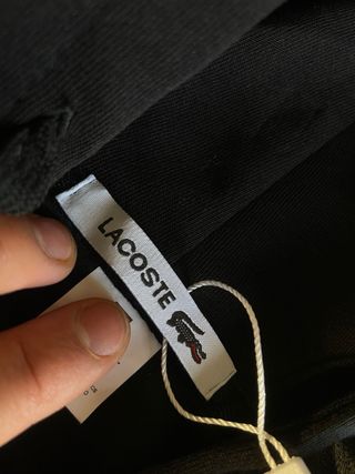 Sudadera Lacoste Negra Cremallera Talla M