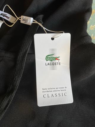 Sudadera Lacoste Negra Cremallera Talla M