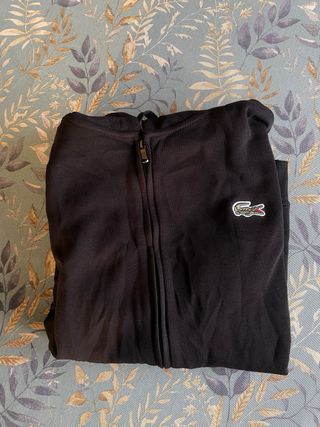 Sudadera Lacoste Negra Cremallera Talla M