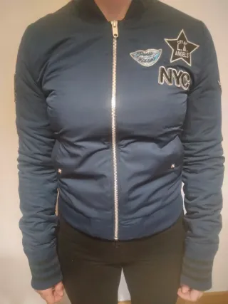 Chaqueta Bomber Adidas Azul Talla XS