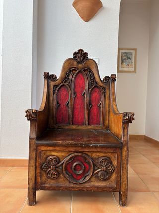 Sillón Frailero Madera con Cajón