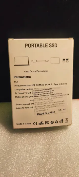 SSD Portátil 32 TB USB 3.1 Tipo-C Marca Hard disk