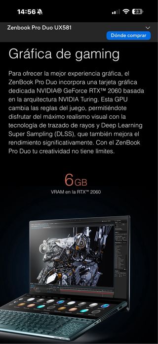 ASUS Zenbook Pro Duo 15" I9 32GB RAM