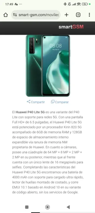 Huawei P40 Lite 5G Verde Esmeralda