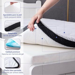 Topper Viscoelástico 160x200x7cm Amazon Basics