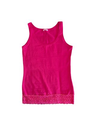 Canottiera fucsia con pizzo