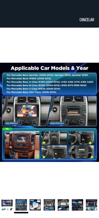 Radio Coche Mercedes CarPlay/Android Auto