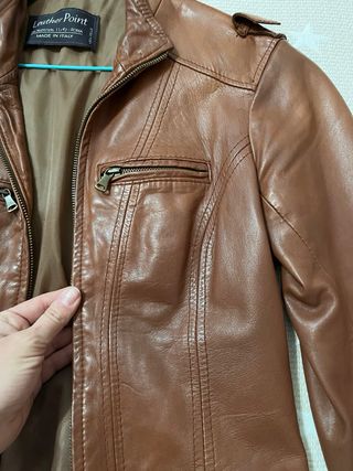 Cazadora Cuero Marrón Leather Point Talla M