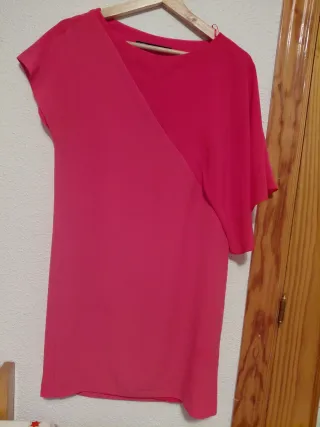 Vestido rosa y rojo