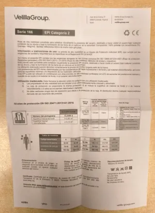 Anorak Velilla Alta Visibilidad Modelo 166 Parka