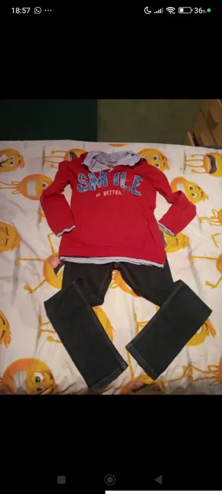 Conjunto infantil rojo y negro
