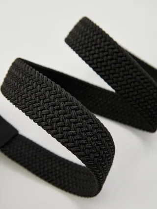 Cintura Emporio Armani EA7 nera intrecciata