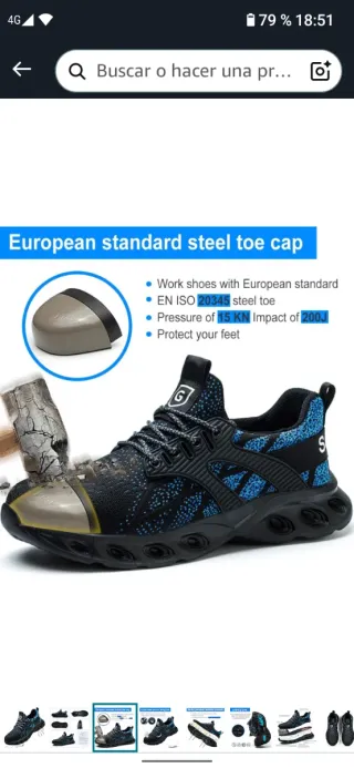 Zapatillas seguridad trabajo estilo deportivo 46