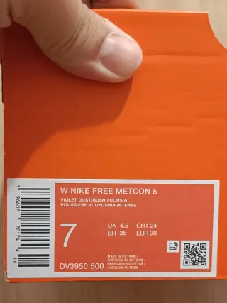 T38 Nike Free Metcon 5 Moradas