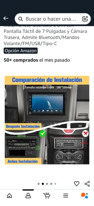 Radio Coche 2 DIN Carplay/Android Auto