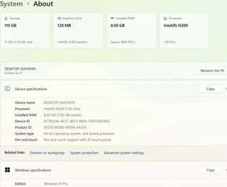 Microsoft Surface Go 4 128GB - 8 Gb RAM - 10,5”