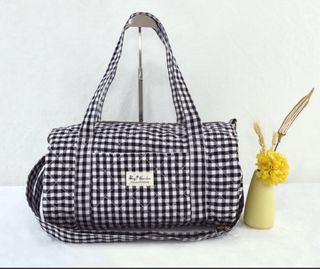 Bolsa viaje barrel cuadros vichy bags garden