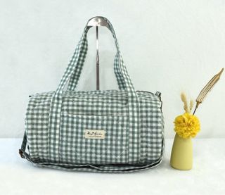 Bolsa viaje barrel cuadros vichy bags garden