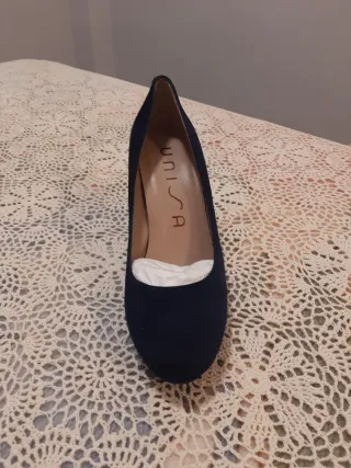 Zapatos salón ante azul UNISA sin estrenar