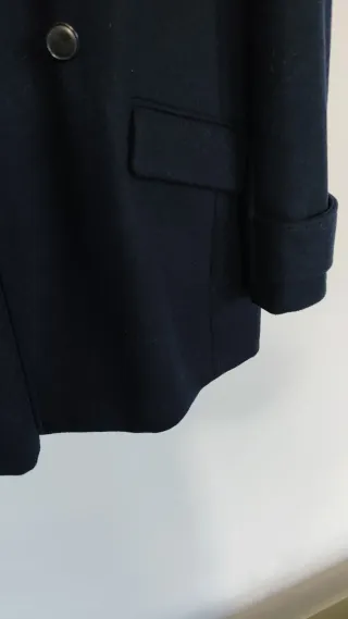 Chaquetón lana azul marino Mango